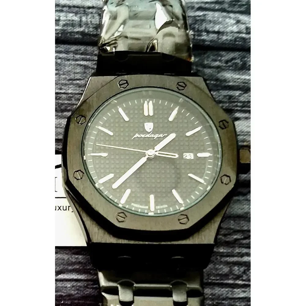 Rare Poedagar Black Sea Guilloché‎ Dial Mens Dress Watch